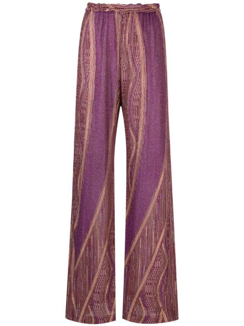 Forte Forte patterned-intarsia high-waisted trousers - Pink von Forte Forte