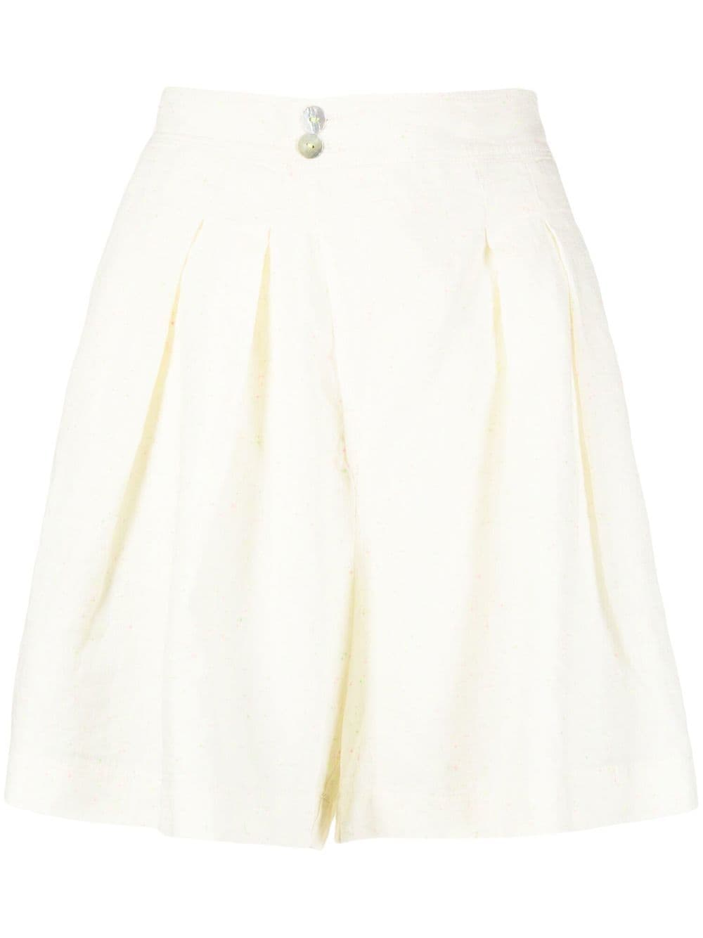 Forte Forte pleat-detail buttoned knee-length shorts - Yellow von Forte Forte