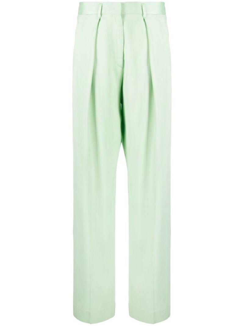 Forte Forte pleat-detail high-rise wide-leg pants - Green von Forte Forte