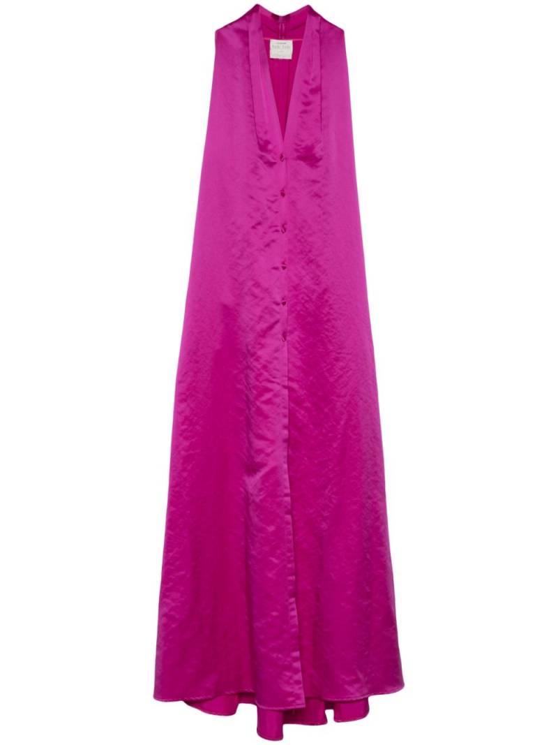 Forte Forte pleat-detail satin maxi dress - Purple von Forte Forte