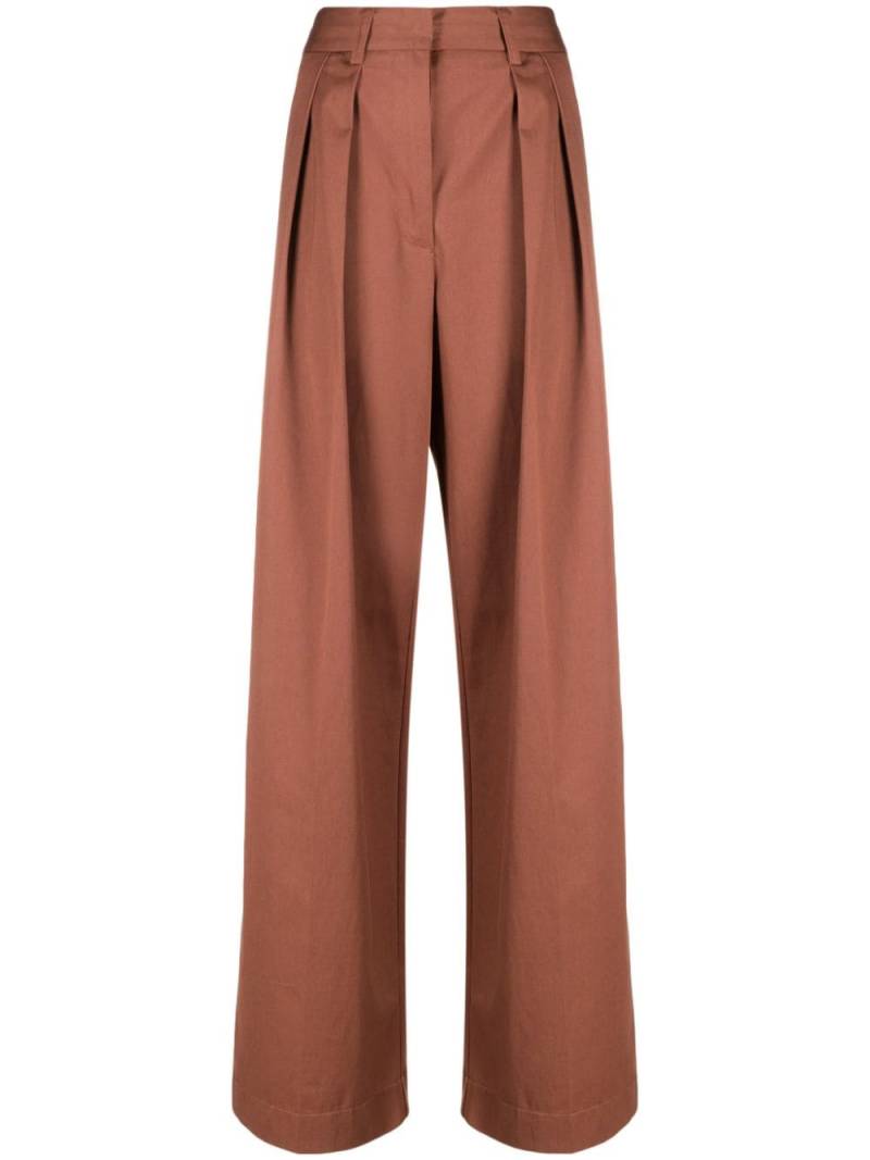 Forte Forte pleated cotton wide-leg trousers - Brown von Forte Forte