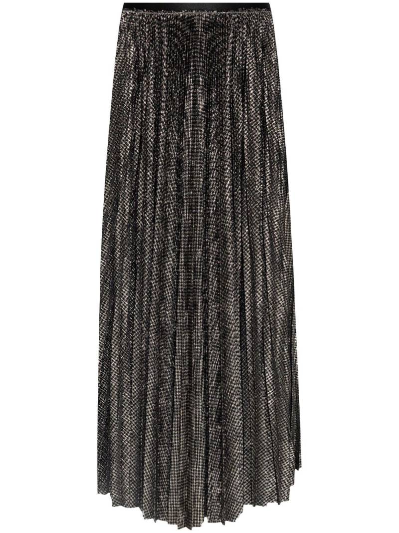 Forte Forte pleated houndstooth-print midi skirt - Black von Forte Forte