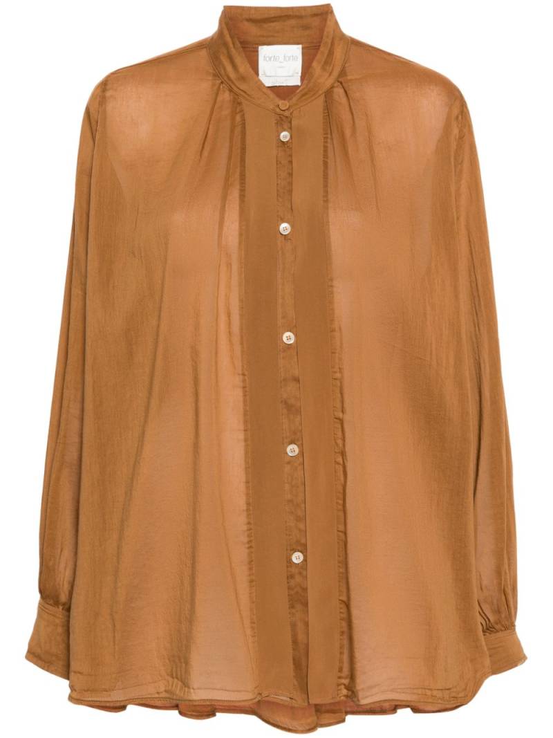 Forte Forte pleated semi-sheer shirt - Brown von Forte Forte