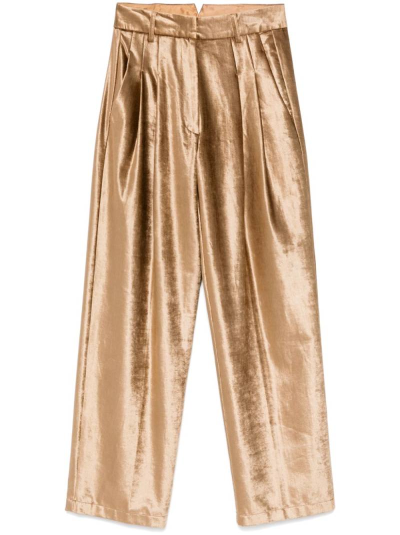 Forte Forte pleated velvet trousers - Gold von Forte Forte