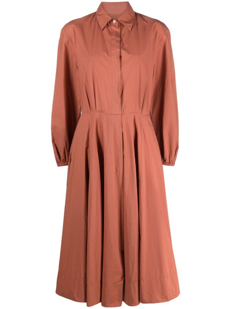 Forte Forte puff-sleeves pleated cotton shirtdress - Orange von Forte Forte