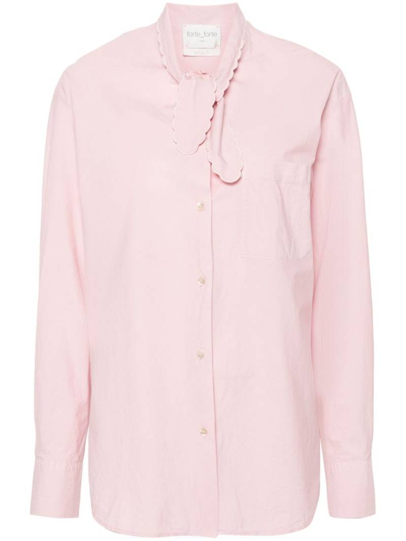 Forte Forte pussy-bow collar poplin shirt - Pink von Forte Forte