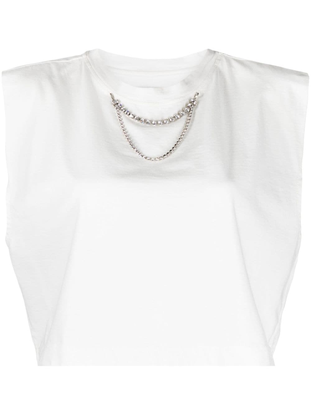 Forte Forte rhinestone-detailed sleeveless T-shirt - White von Forte Forte