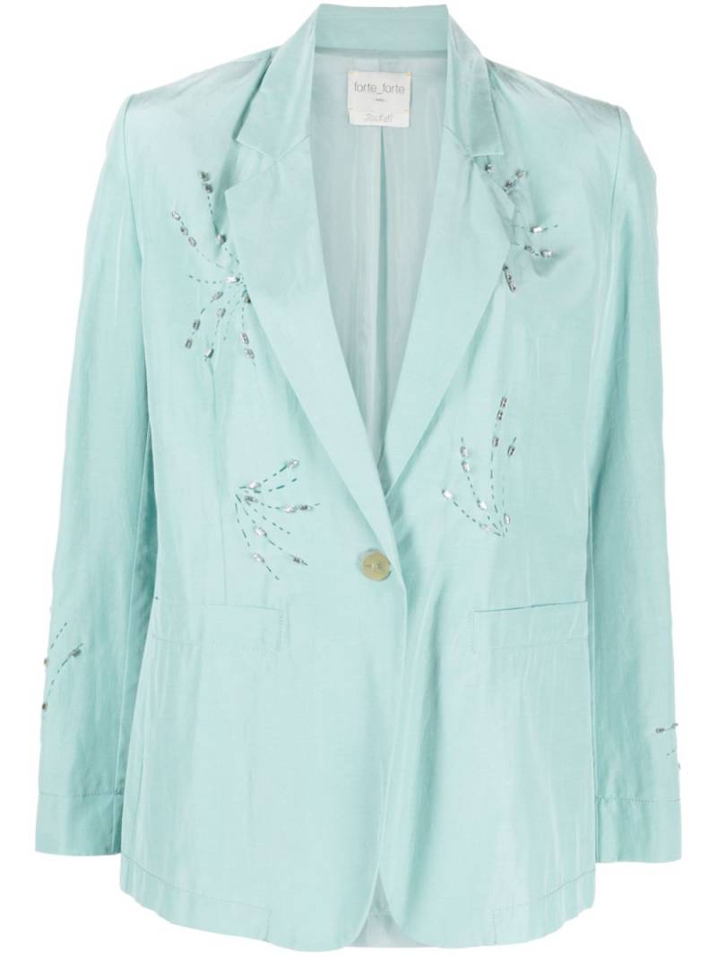 Forte Forte rhinestone-embellished lightweight blazer - Blue von Forte Forte