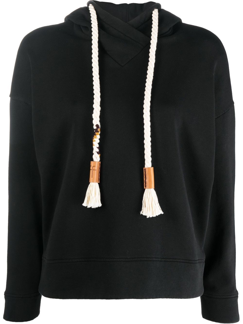 Forte Forte rope-drawstring cotton hoodie - Black von Forte Forte