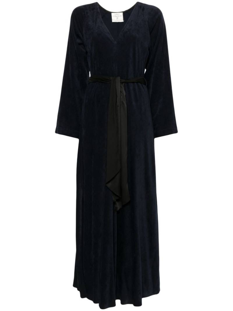 Forte Forte sash velvet maxi dress - Blue von Forte Forte