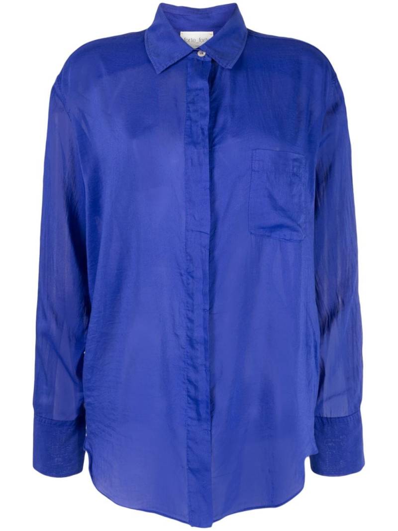 Forte Forte semi-sheer button-up shirt - Blue von Forte Forte