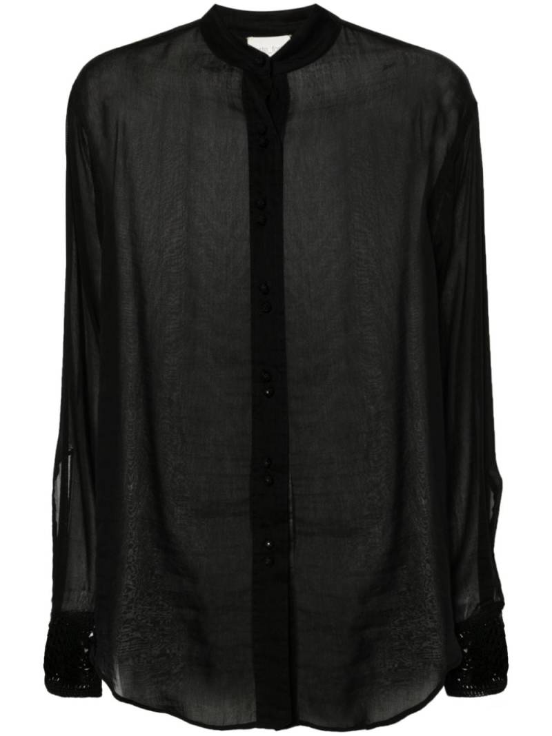 Forte Forte semi-sheer long-sleeve shirt - Black von Forte Forte