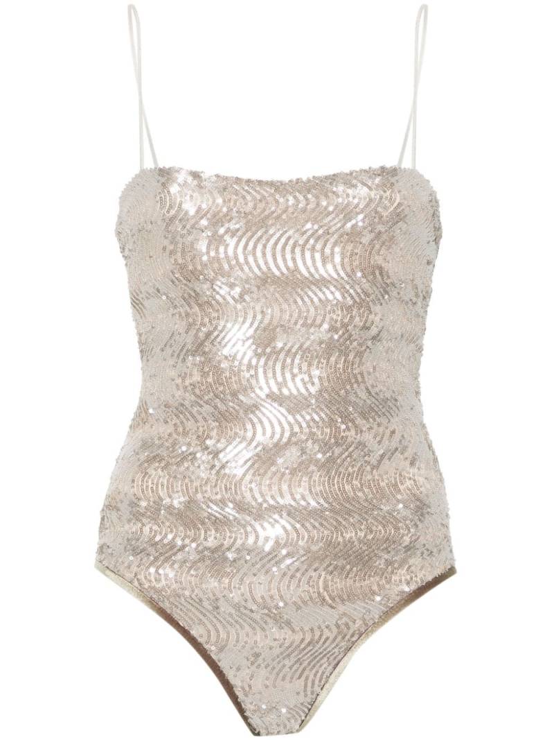 Forte Forte sequinned sleeveless bodysuit - Silver von Forte Forte