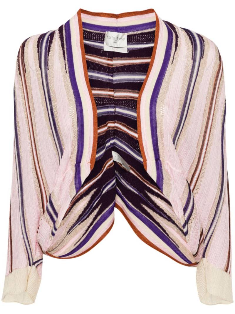 Forte Forte striped batwing-sleeve cardigan - Purple von Forte Forte