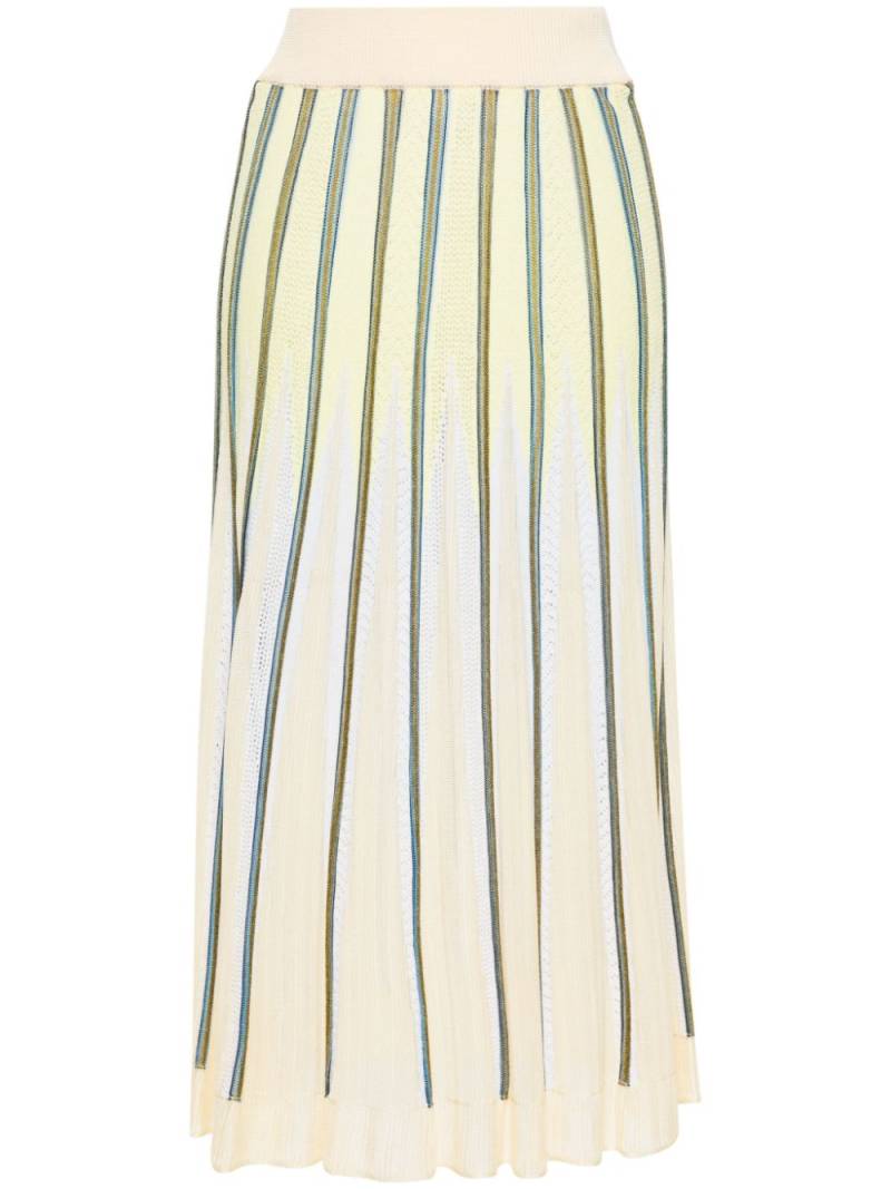 Forte Forte striped pointelle-knit skirt - Green von Forte Forte