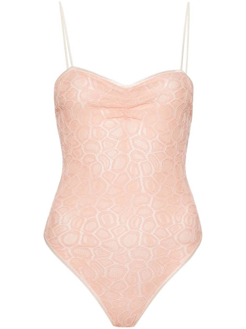 Forte Forte sweetheart-neck lace bodysuit - Pink von Forte Forte