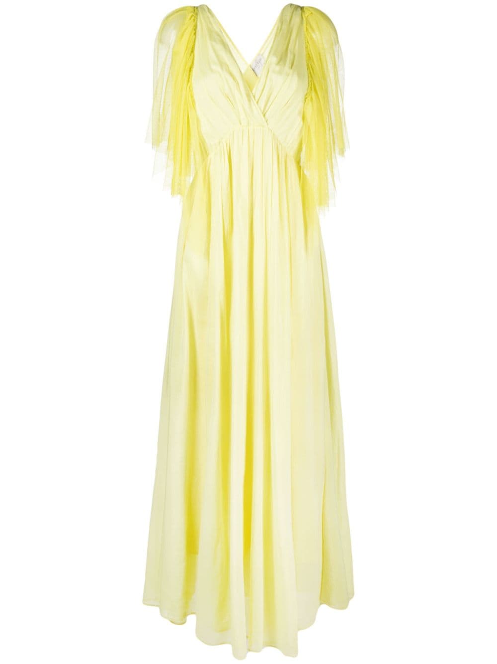 Forte Forte tulle-layered pleated maxi dress - Yellow von Forte Forte