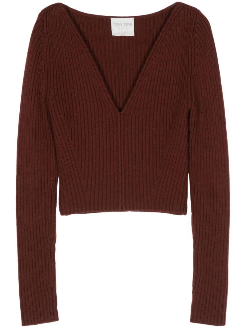 Forte Forte virgin-wool V-neck jumper - Brown von Forte Forte