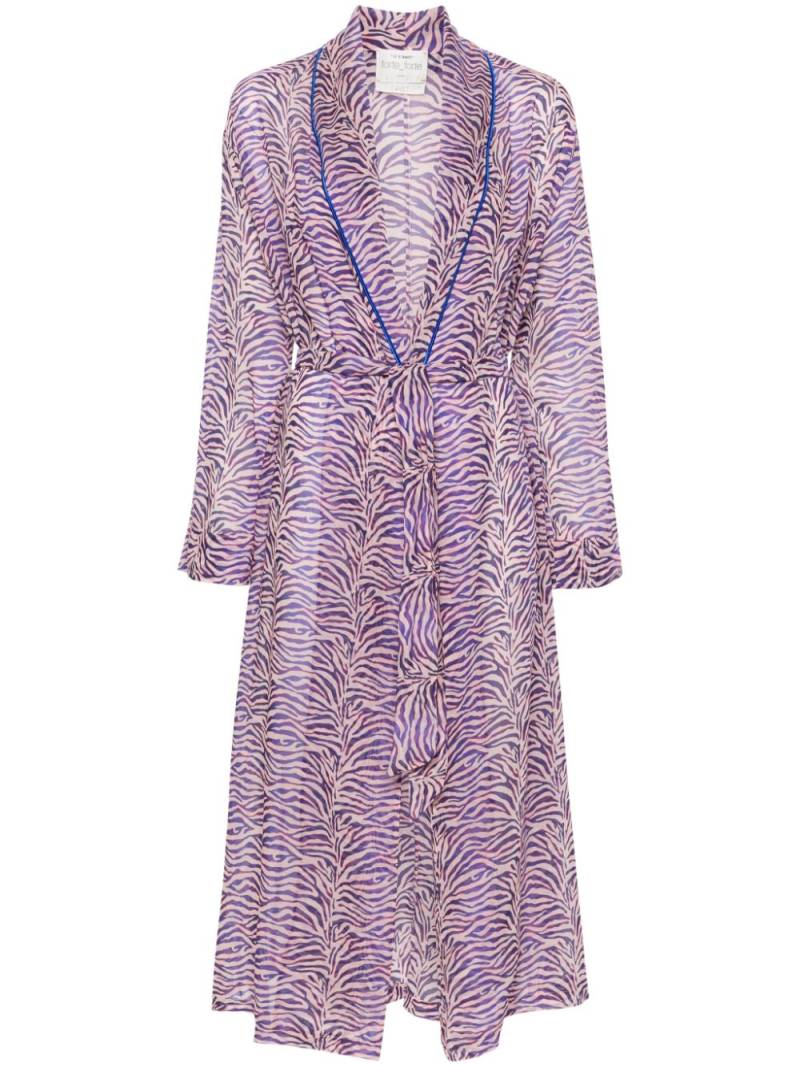 Forte Forte zebra-print cotton-blend coat - Purple von Forte Forte