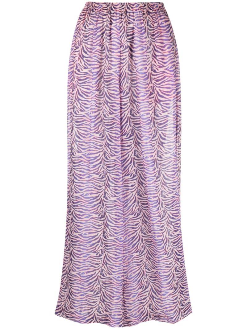 Forte Forte zebra-print ramie palazzo pants - Purple von Forte Forte