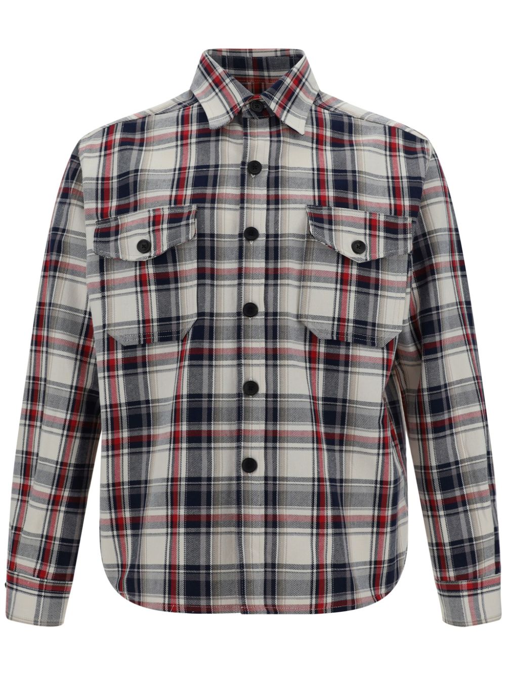 Fortela check-pattern cotton shirt - White von Fortela