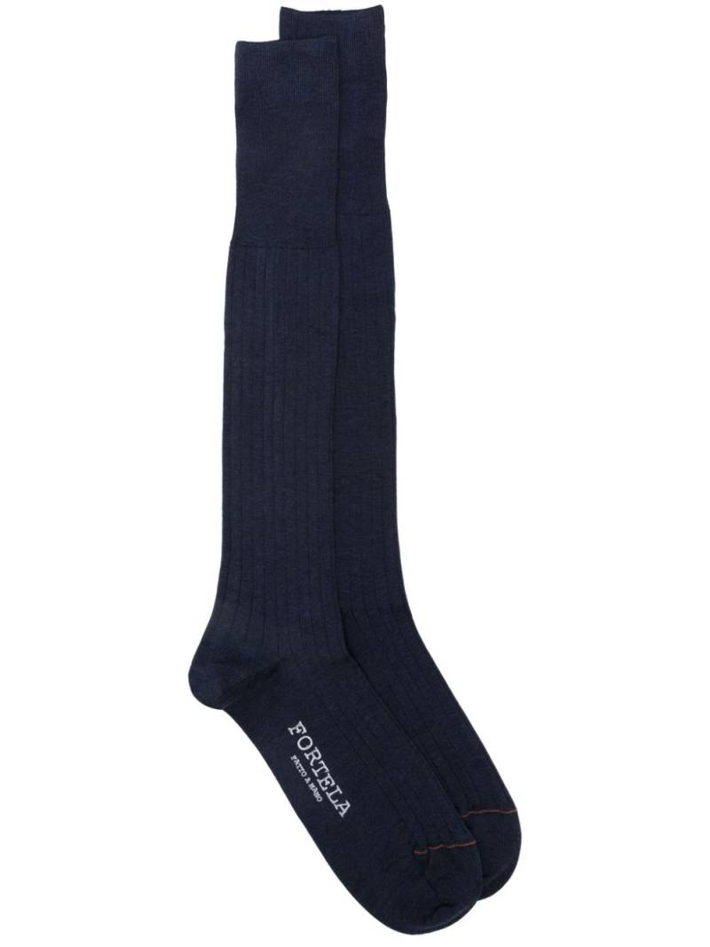 Fortela logo-print socks - Blue von Fortela