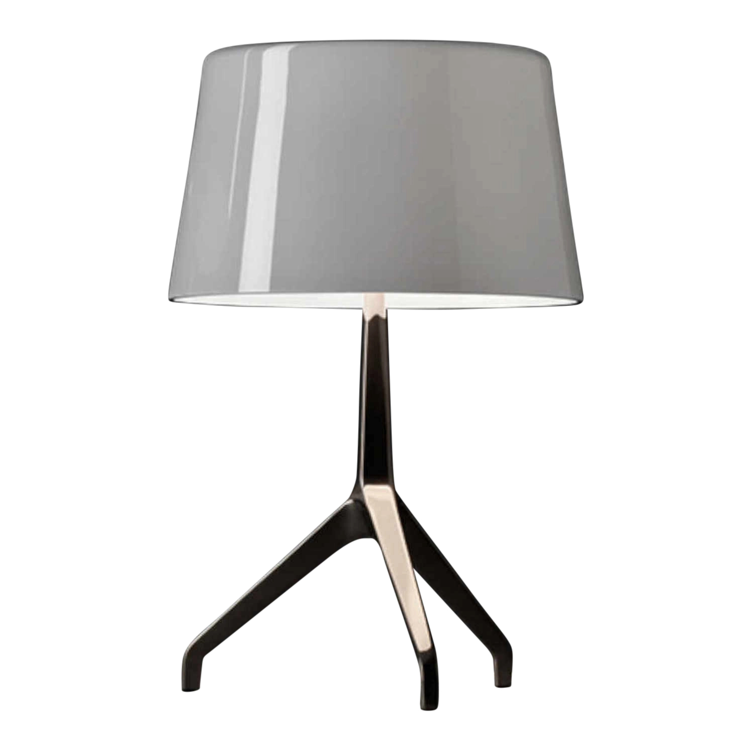 Lumiere XXS Tischleuchte, Glas weiss, Gestell cromo nero Lumiere XXS Tischleuchte, Glas weiss, Gestell cromo nero von Foscarini