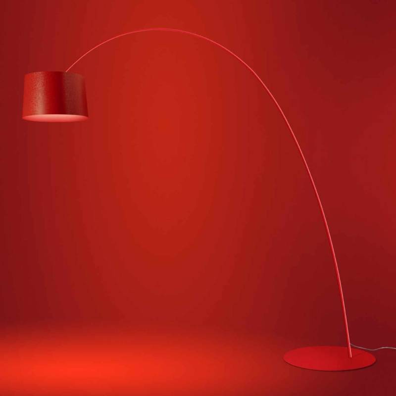 Twiggy Elle LED Bogenleuchte, Farbe rot (cremisi) von Foscarini