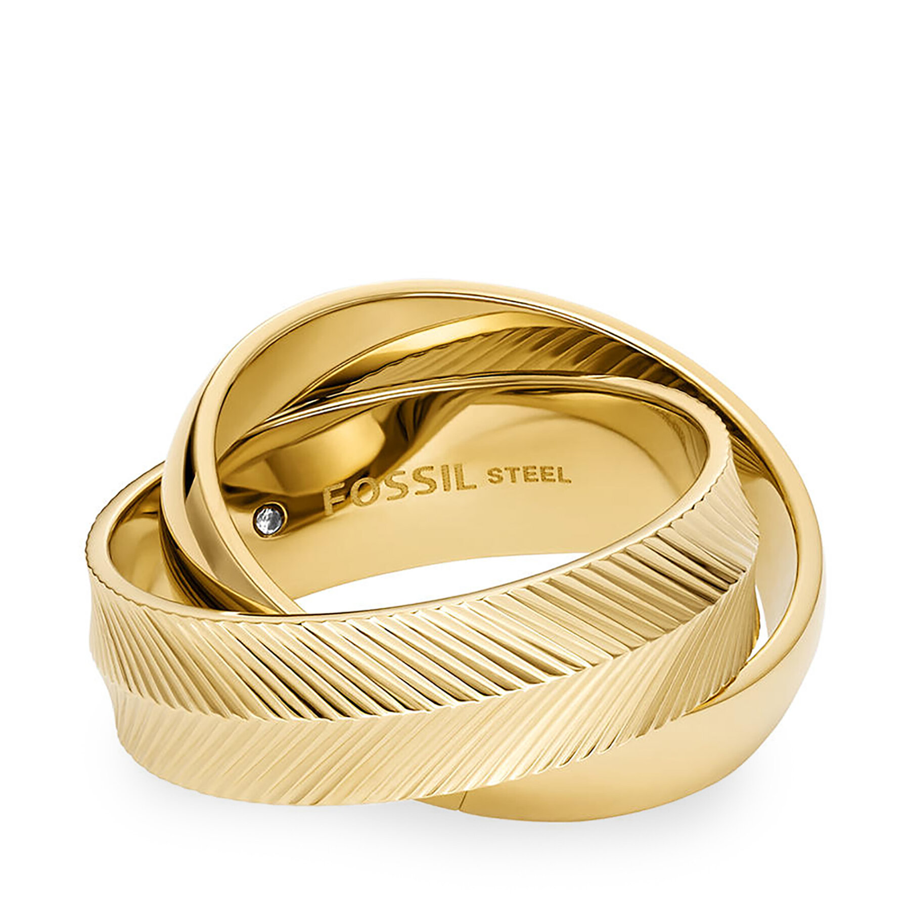 Ring Fossil Harlow Ring Linear Texture JF04806710 Goldfarben von Fossil