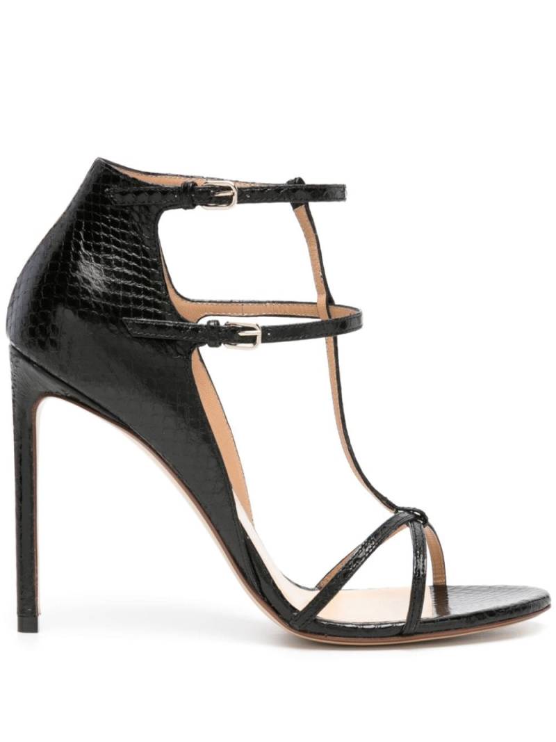 Francesco Russo 105mm snakeskin-effect sandals - Black von Francesco Russo