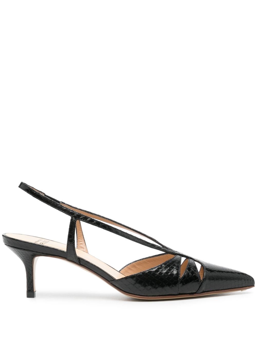 Francesco Russo 55mm snakeskin-effect leather pumps - Black von Francesco Russo