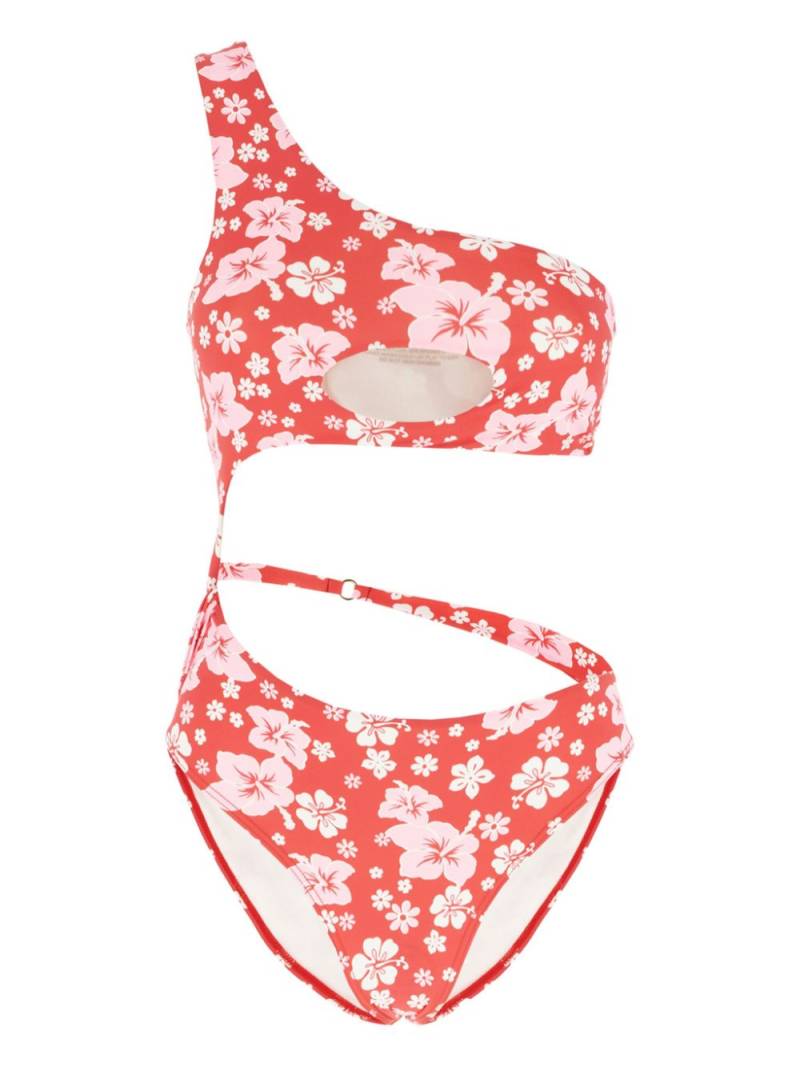 Frankies Bikinis Coconut Girl-print swimsuit - Red von Frankies Bikinis