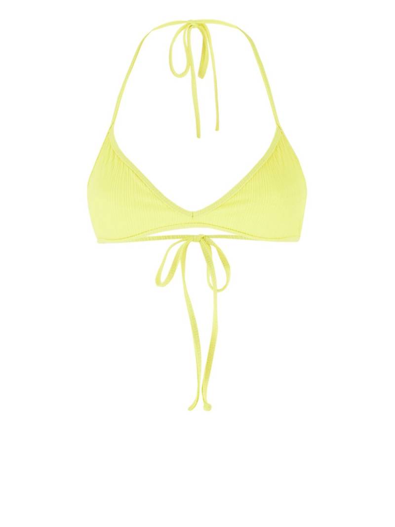 Frankies Bikinis plissé-effect bikini top - Yellow von Frankies Bikinis