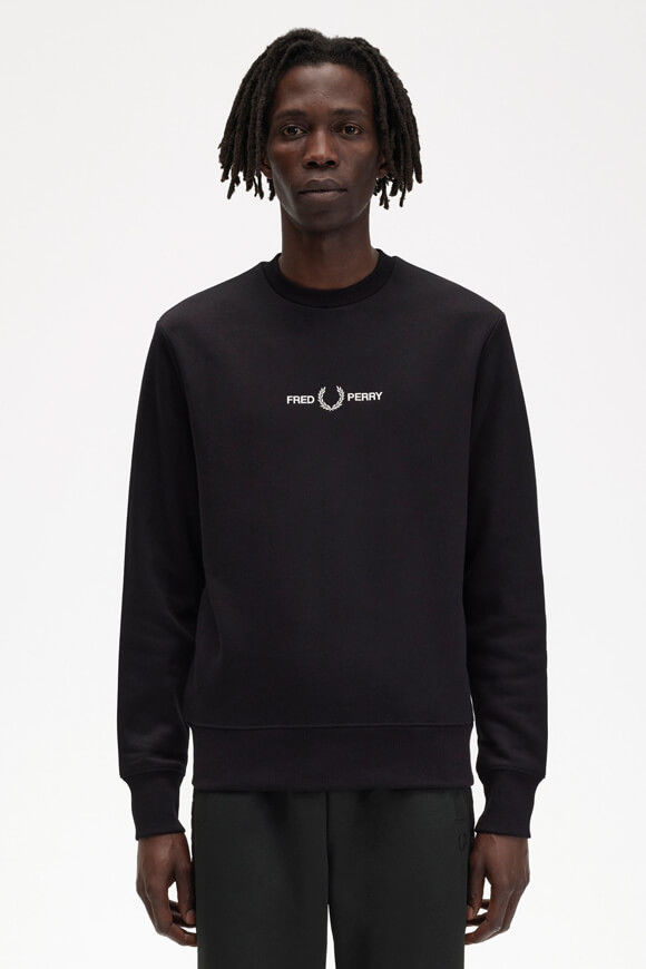 Fred Perry Embroidered Sweatshirt | Black | Herren | L Fred Perry Embroidered Sweatshirt | Black | Herren | L von Fred Perry