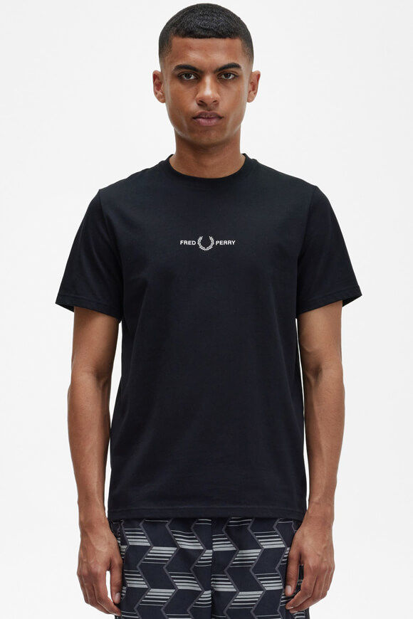 Fred Perry Embroidered T-Shirt | Black | Herren  | L von Fred Perry