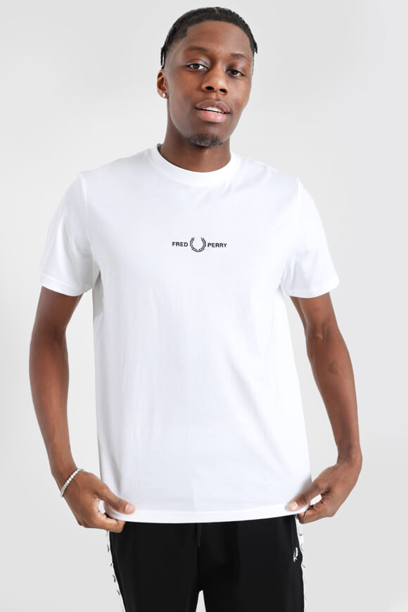 Fred Perry Embroidered T-Shirt | White | Herren  | L von Fred Perry