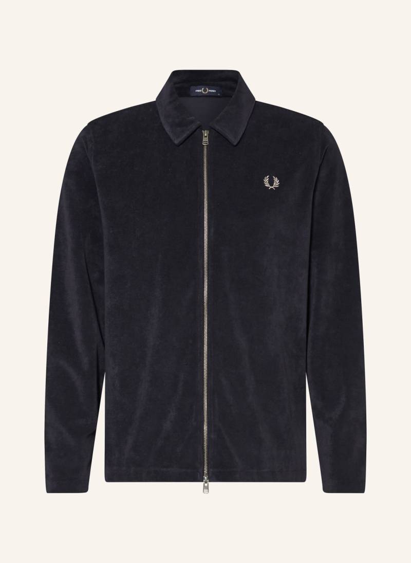 Fred Perry Frottee-Overshirt blau von Fred Perry