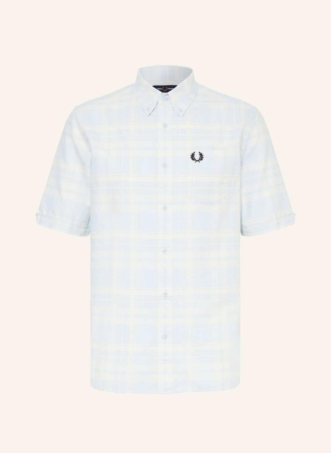 Fred Perry Kurarm-Hemd m7823 Regular Fit blau von Fred Perry