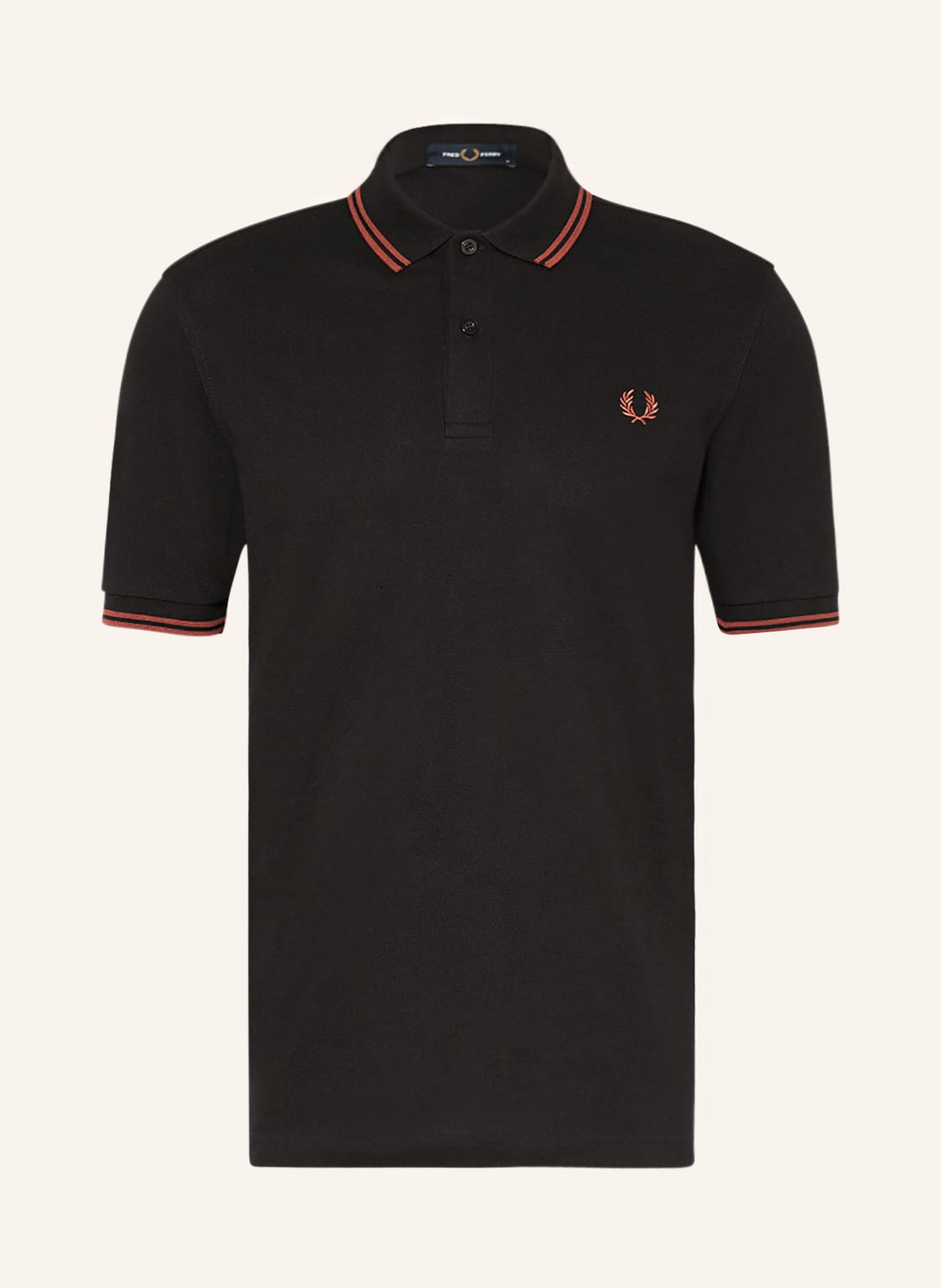 Fred Perry Piqué-Poloshirt schwarz von Fred Perry