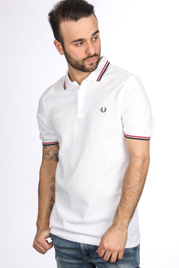 Fred Perry Poloshirt | White | Herren  | M von Fred Perry