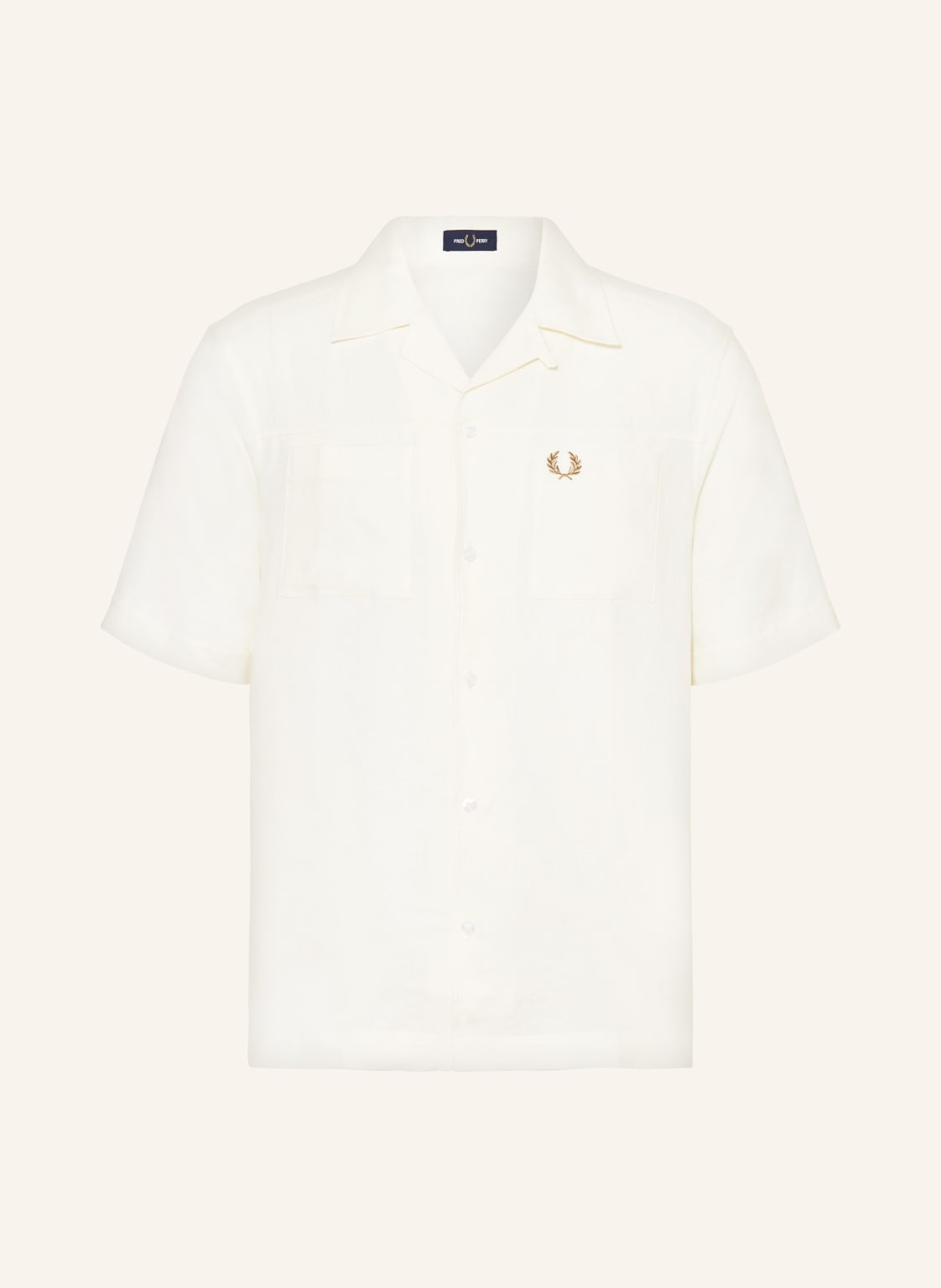 Fred Perry Resorthemd Comfort Fit Aus Leinen weiss Fred Perry Resorthemd Comfort Fit Aus Leinen weiss von Fred Perry