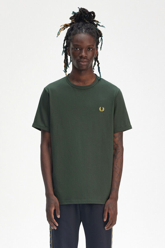 Fred Perry Ringer T-Shirt | Court Green | Herren  | L von Fred Perry