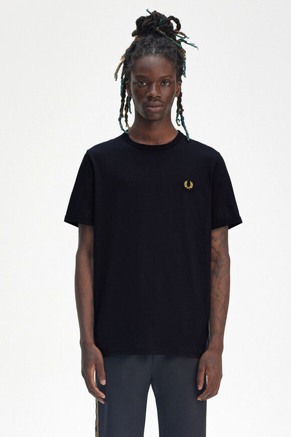 Fred Perry Ringer T-Shirt | Navy | Herren  | L von Fred Perry