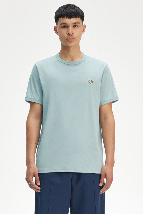 Fred Perry Ringer T-Shirt | Silver Blue | Herren  | L von Fred Perry