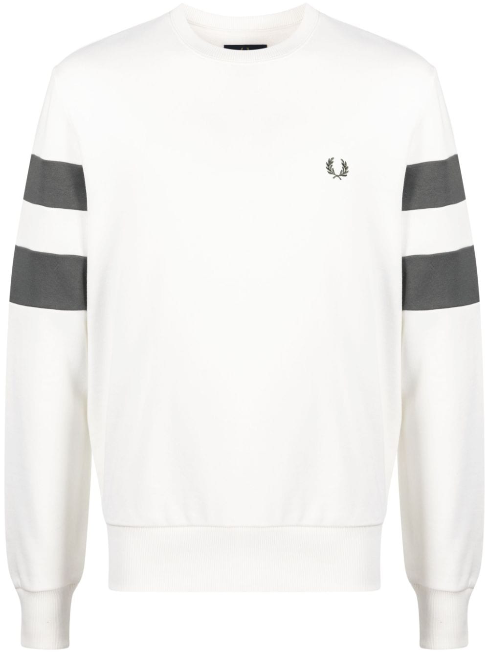 Fred Perry Ringer-embroidered cotton sweatshirt - White von Fred Perry