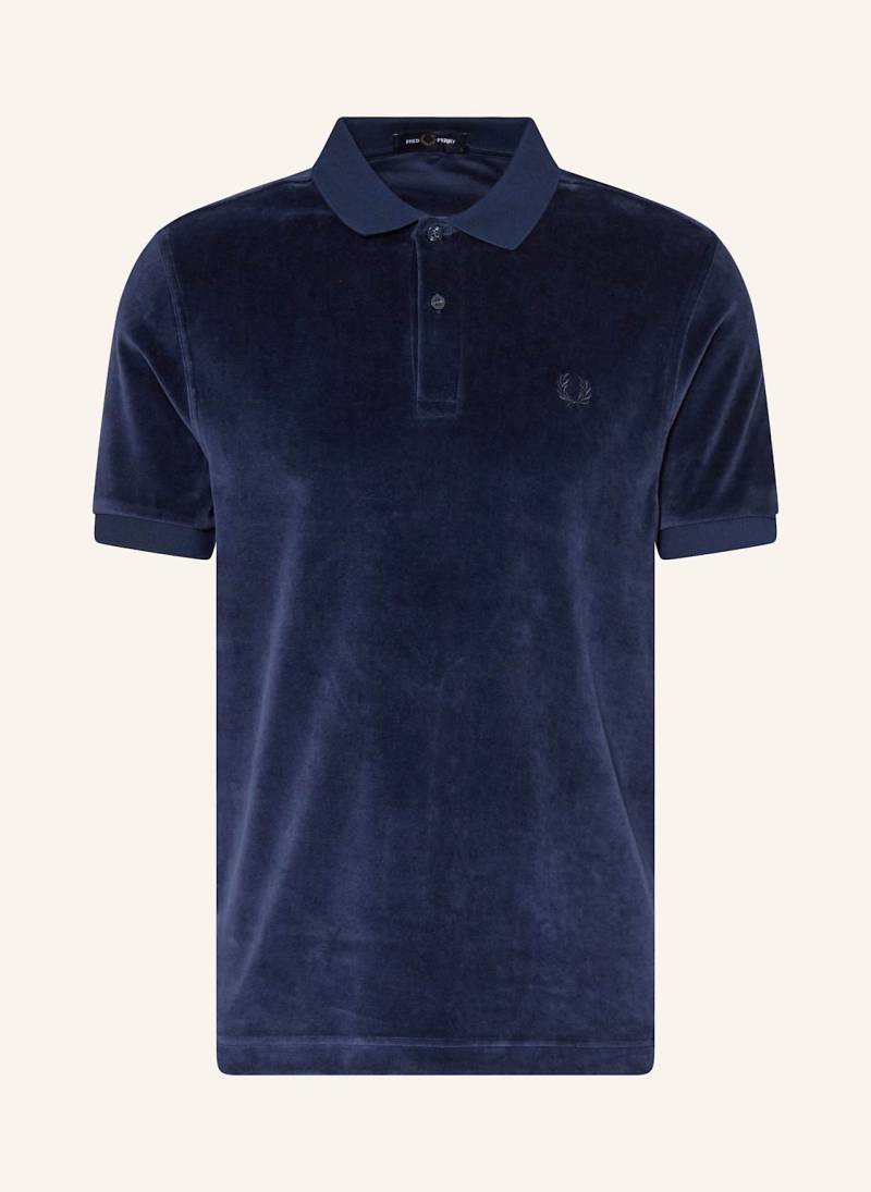 Fred Perry Samt-Poloshirt blau von Fred Perry