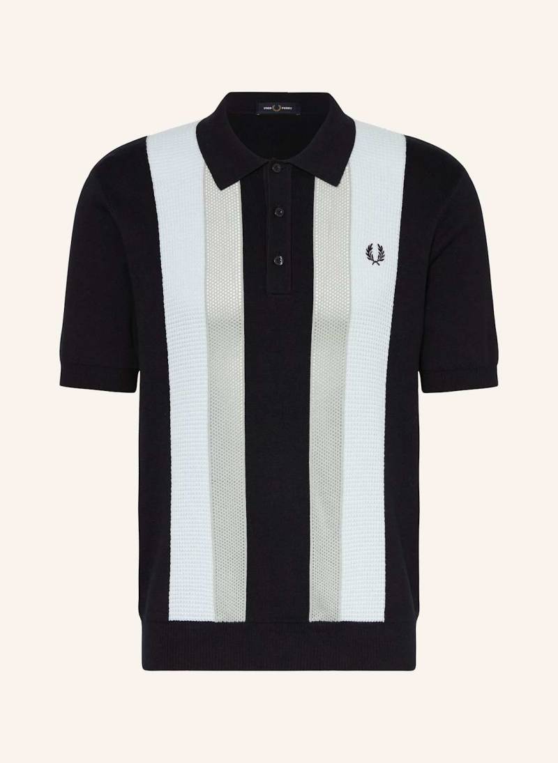 Fred Perry Strick-Poloshirt blau von Fred Perry