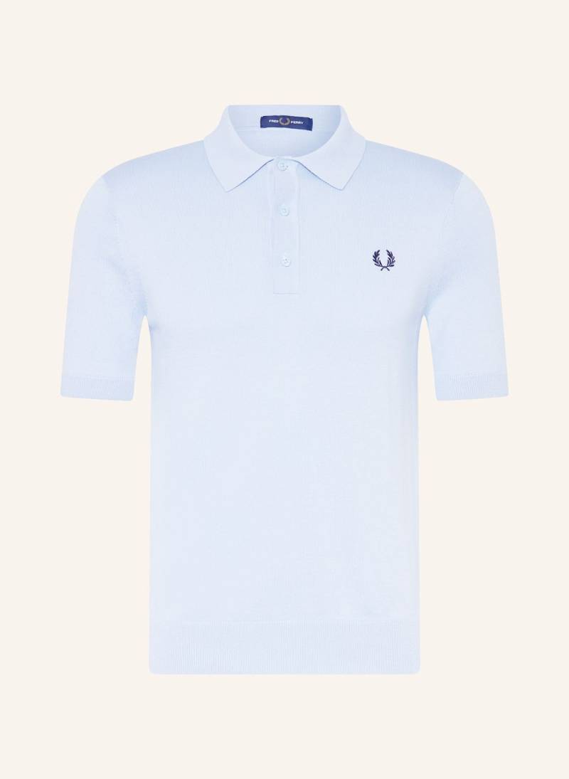 Fred Perry Strick-Poloshirt blau von Fred Perry
