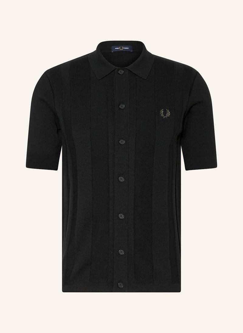 Fred Perry Strickhemd Regular Fit schwarz von Fred Perry