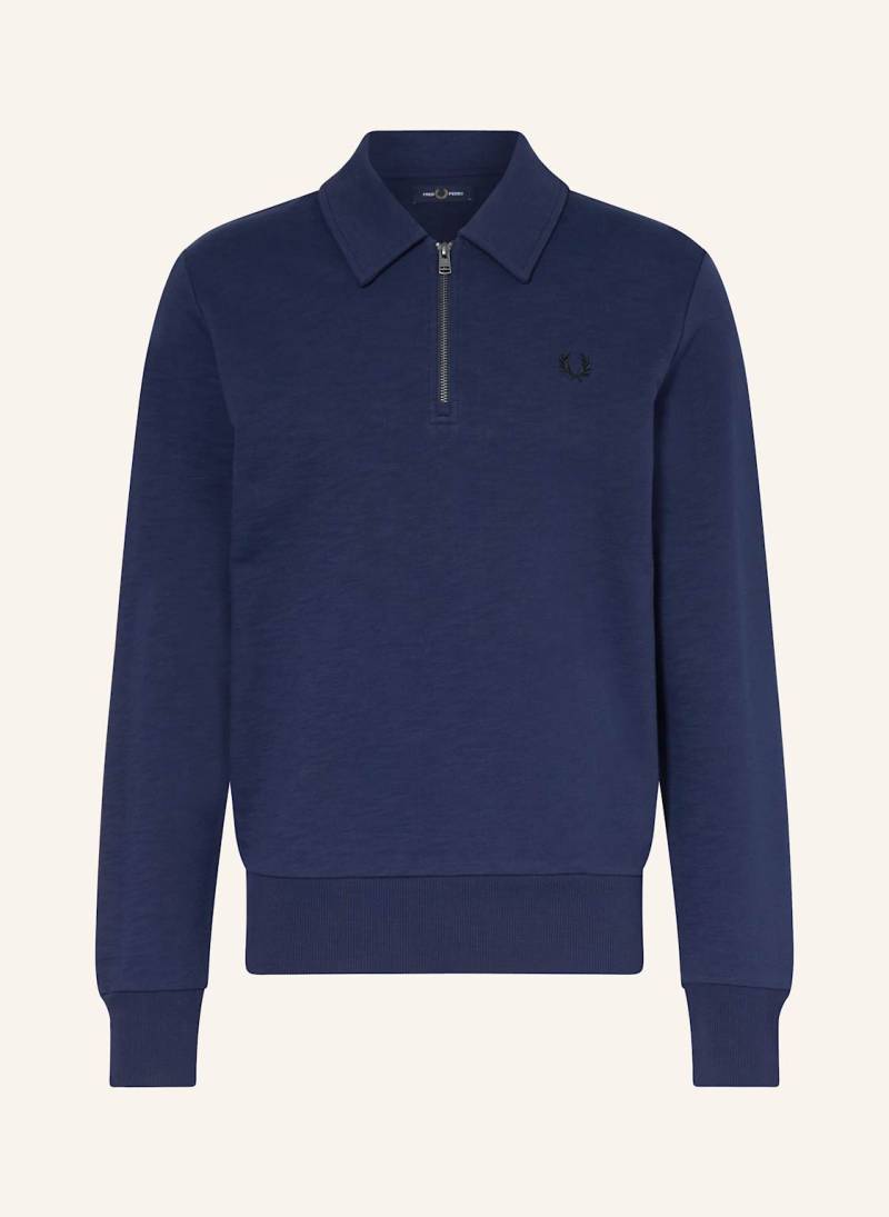 Fred Perry Sweat-Poloshirt blau von Fred Perry